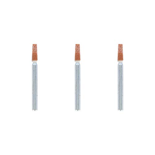 Dremel 997 Lot de 3 Meules à Rectifier, Affûter et Aiguiser les Métaux en Oxyde d'Aluminium, Ø 3.4mm, cône