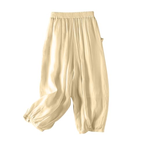 bmkBWO Womens High Waisted Wide Leg Pants Solid Color Summer Lounge Pants Casual Loose Flowy Trousers4