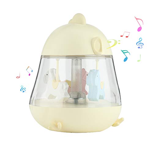 Carousel Music Night Light Lamp with Adjustable Lightness, Remote Control Timer Lighting Modes, Music Speaker, 3 Led Light Projector for Baby, Kids, Adult and Bedroom Living Room