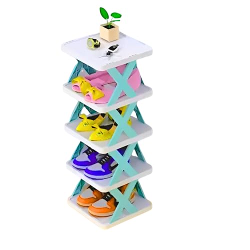 Image of STELITE Plastic Shoe Rack for Home - Stackable & Collapsible Shoe Stand Organizer for Bedroom, Entryway & Corner Use | Multipurpose Footwear Storage Shelf | Easy Assembly (Pista, 3 Layer Shoe Rack)
