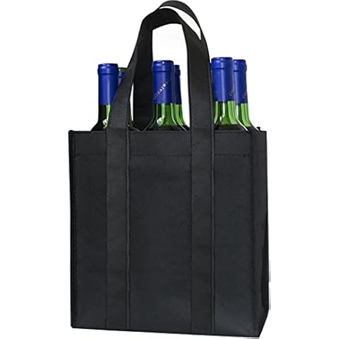 Bottle Bag Carrier Wine Bottle Holder Bag for 6 Bottles Wine Bottle Bag Compartments 6 x 1.5L Bottles with Carry Handle for Travel Picnic BBQ Party Carry Wine Drinks,31 x 25 x 18cm Cover