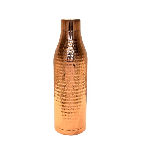 Image of ATTRO Amulya Copper Bottle Design Boosts Immunity Leakproof & Lightweight |Anti-Bacterial, BPA Free with Secure Cap for School, Travel, Gym & Work 1000ml Hammer