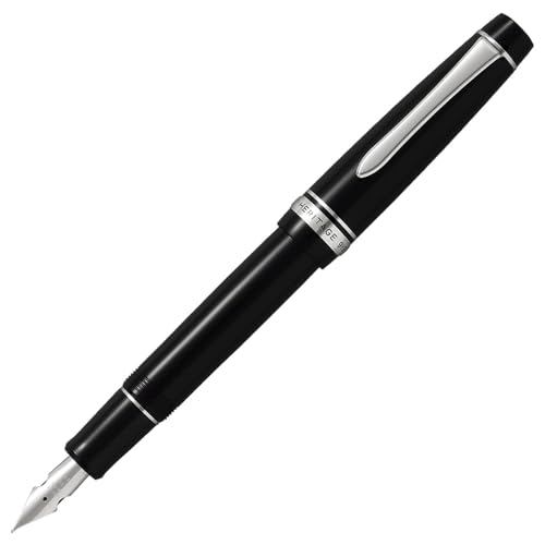 Pilot Fountain Pen Custom Heritage 912, Black Body, FA-Nib - Detailed View