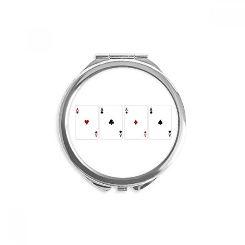 Miroir rond de poche à motif pique coeur carreau trèfle de 2,6 pouces