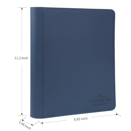 Image of Toploader Binder,Toploader Hard Cases, 4-Pocket Pages Sleeves Hold up 128 Cards.Toploader Card Binder with Sleeves for inch3x4 inch rigid,Card Holder(blue)