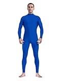 ATHX Men's and Women's Spandex Costume Bodysuit One Piece Skin Suit Jumpsuit Halloween Cosplay Stretchy Body Suit (Blue, Large)