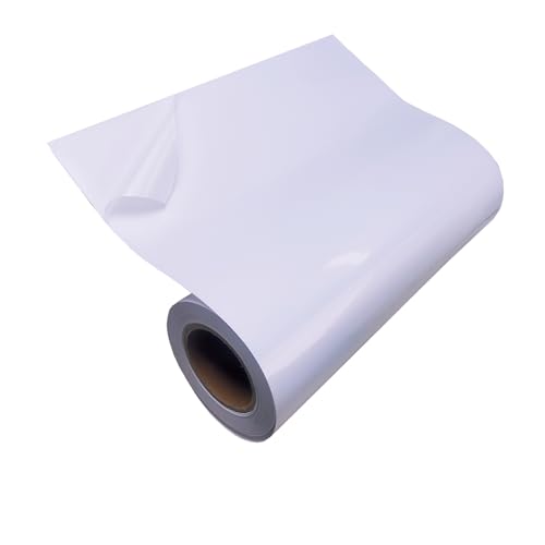 Rouleau de papier autocollant vinyle blanc brillant jet d'encre mandrin 7,6cm