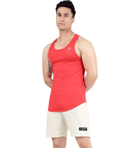 FUAARK Surge Slim Fit Solid Gym Tank Tops for Men-image-10