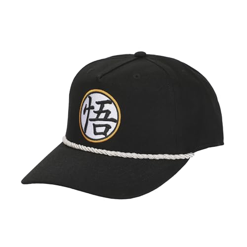 Image of Dragon Ball Z Goku Kanji Patch Black Retro Grandpa Snapback Hat