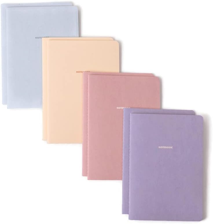 Happy Hoos Diario de cuaderno (paquete de 8), A5, de 5.5 x 8 pulgadas, bonito juego de cuadernos con tapa de papel suave, diario de escritura fina disponible en Yaxa Colombia