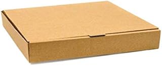 We Can Source It Ltd - Heavy Duty Plain Single Wall Kraft Cardboard White 9" Pizza Boxes with Hinged Lid Takeaway Packaging - Disposable Biodegradable Recyclable - 100 Pack