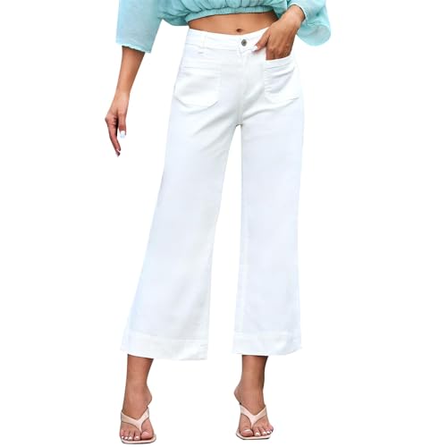 Oprah'S Favorite Pants Womens High Waisted Tummy Control Baggy Stretchy Trouser Wide Leg Jeans with Patch Pocket