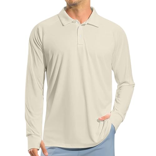 Sun Shirt Mens UPF 50 Long Sleeve UV Protection Golf Polo T-Shirt Lightweight Hiking Fishing Swim Cooling Shirts2