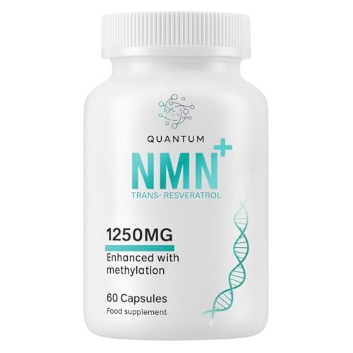 NAD+ 1250mg Capsules with Trans-Resveratrol TMG & Riboflavin | Advanced Cellular Energy Vitality & Wellness Support for Daily Health