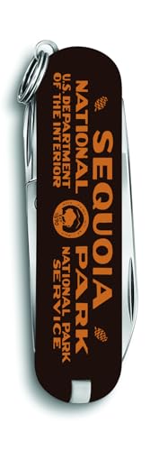 Image of Victorinox Classic SD Swiss Army Knife, Sequoia National Park | 7-Function Swiss Mini Knife, Small Blade, Nail File, Screwdriver, Key Ring, Swiss Made, Compact EDC for Keys and Bags