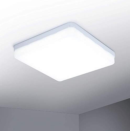 Lámpara de Techo Moderna 48W Plafón Led Cuadrado Ultra Delgado Downlight. Color Blanco frio (6500K). 4000 Lumenes. Lampara cocina. A++