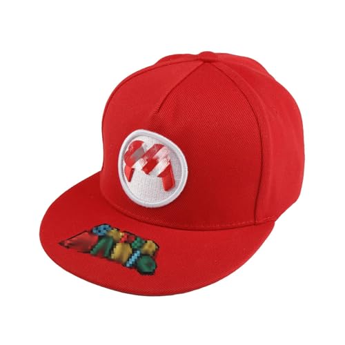 Super Bro Baseballkappe für Jungen und Mädchen, UV Schutz Sommerhut Verstellbare Baseballmütze Sonnenmütze, Kinder Cartoon Baseball Cap Flache Krempe Sonnenhut für Kinder