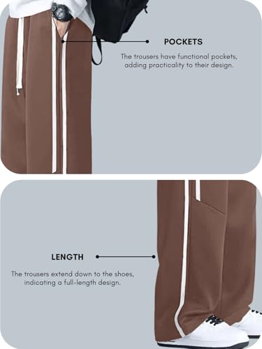 Image of GRECIILOOKS Korean Style Track Pants for Men - Loose Fit Lycra Cargo Joggers | Trendy Gym & Streetwear Bottoms with Utility Pockets (Available in Plus Size)