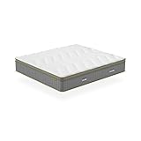 MOG CASA Colchón Híbrido de Lujo Luster 34 cm, 135x190 cm | Látex Carbón Activado