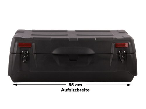 RS Trade 150 L Quad - ATV Universal Transport Koffer Topcase aus hochwertigem Kunststoff, abschliessbar und mit Rückenlehne. Inkl. Montagematerial und verstärkter Bodenschale