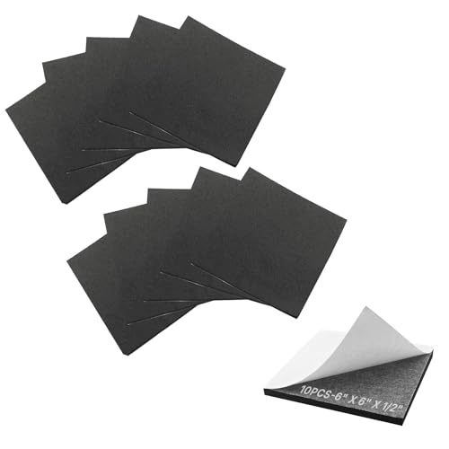 Adhesive Foam Padding Sheets - 10 Pcs 1/2" x 6" x 6" Thin Closed Cell Foam