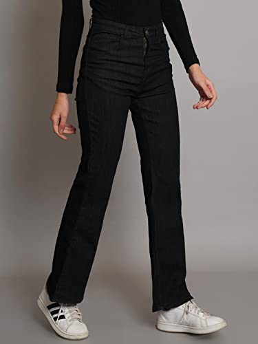 Image of KOTTY Flare Bottom Jeans for Women - Stylish Slim Fit with Bell Shape Leg