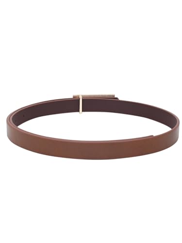 Image of Crusset Stylish Faux Leather Waist Belt for Women - Adjustable for Jeans, Dresses & Saree - Fashionable & Comfortable|Tan Color Belt|QA4691