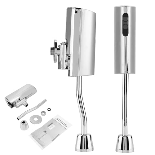 Válvula descarga de urinario con sensor automático, válvula urinario comercial montada en la pared sin con sensor inteligente ahorro de agualatón cromado para instalación en baños