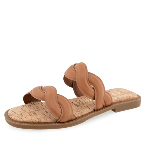 Sandale glissante Aerosoles Colette en similicuir brun clair taille 35