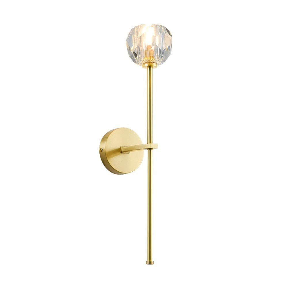 SXECAEPS Crystal Wall Lamp Brass Sconce Lighting, Indoor Living Room Mount Lights Headboard Lamps for Bedroom Bedside Hallway Restaurant, G9 Wash