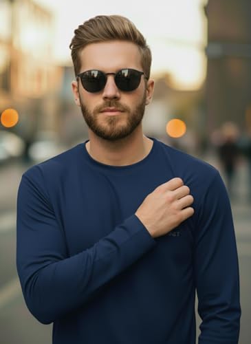 Image of Mack Jonney Men's Black Polyester Dry-Fit Full Sleeve T-Shirt | Stretchable Sports Gym Wear | Lightweight Casual Activewear Tshirt-JMAK-1
