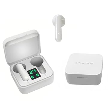 H'MASTON Fone de Ouvido Bluetooth 5.3 Tws Com Luz Led E Ipx5 Rs-32 (BRANCO)