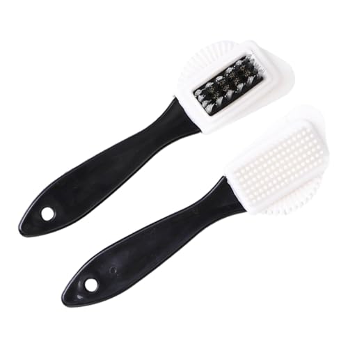Funalix 2 Piezas Cepillo Ante Zapatos, Kit de Limpieza para Ante, Ante Cepillo de Limpieza de 3 Caras Multifuncional, para Zapatos Deportivos, de Vestir, Botas y Más (Negro y Blanco)
