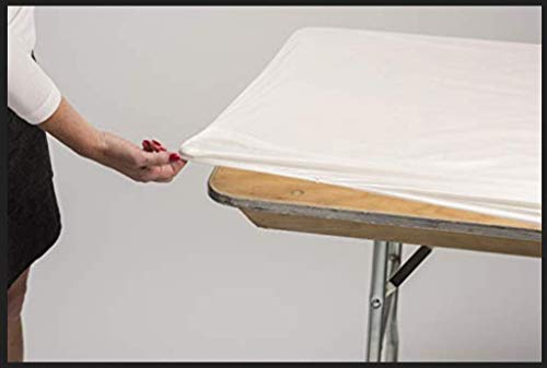 Image of Kwik-Covers 6' Rectangle Plastic Table Covers 30 inch x 72 inch, Bundle of 5 (Celebration)
