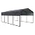 12x20 FT Heavy Duty Metal Carport, Outdoor Garage Car Shelter with Galvanized Metal Roof and Reinforced Steel Frame, Weather-Resistant Canopy for Car, Boats and Truck
