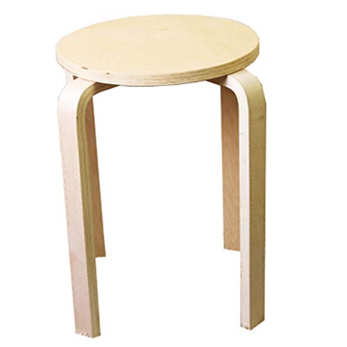 Wooden Stool Taburete de Madera Maciza de Madera Curvada reunión Oficina en casa Color Mesa de Comedor Taburete Banco Adulto Nordic (Negro) (Color : #10)