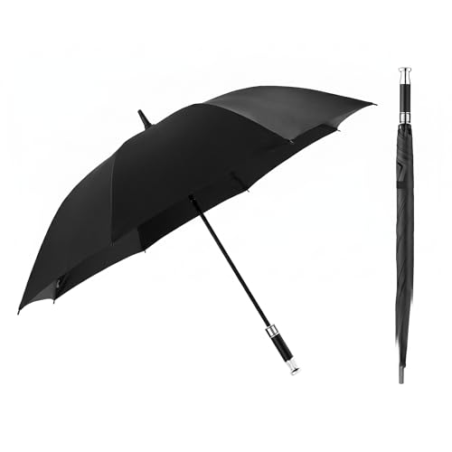 Image of GINOYA BROTEHRS Automatic Open & Close Umbrella with UV Protection - Large Windproof Stick & Compact Folding Travel Umbrella, Waterproof Heavy Duty Frame for Men & Women