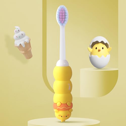Image of StarAndDaisy Toddler Manual Toothbrush, Soft Bristles, Toddler Toothbrushes, Kids& Training W /Teething Handle, 4+ Years. (Yellow), 1 Piece
