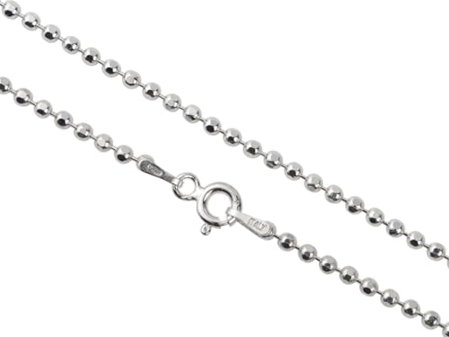Chaîne Maille Boule Argent Fin 925 Rhodié Aka Gioielli, Éclat Durable Inaltérable