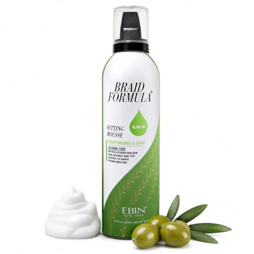 EBIN NEW YORK LOCK'N POMADE Setting Mousse Moisturizing & Shine - OLIVE OIL (12.49oz/ 354ml)