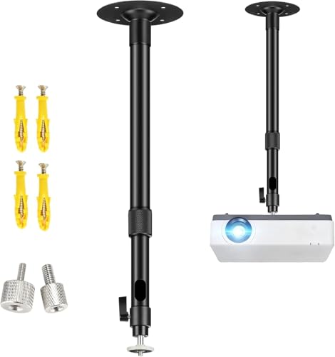 2-Be-Best Upgraded Projector Mount 23 to 41 in / 58 to105 cm, Extending Projector Ceiling Mount with Extendable Adjustable Projectors Mounts Black
