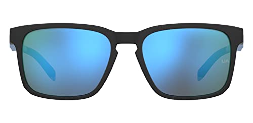 Unisex Assist 2 Sunglasses Matte Black Frame w/ Blue Chrome Mirror Lenses (1378165-001)