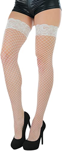 Image of ToBeInStyle Women's Vibrant Large Net Fishnet Thigh High Elastic Nylon Novelty Stockings