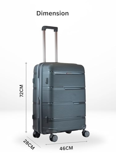 Image of Ligobags Polyester 8 Wheels 360 Degree Wall Street Soft-Sided Cabin Luggage Laptop Roller Case |24 Inch Trolley Bag