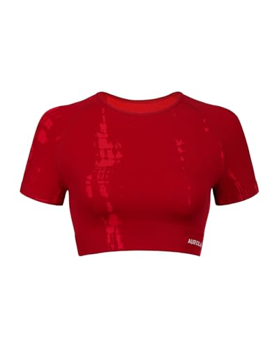 Image of AUROLA Serpent Snake Seamless Workout T-Shirts for Women,Short Sleeve Crop Top Gym Yoga Athletic Shirts Tee