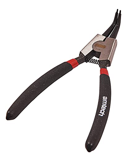 Amtech 6 Circlip Pliers External Bent Drop Forged & Heat Treated Steel Spring-Loaded with Cushion Grip Handles for Access in Tight Spaces