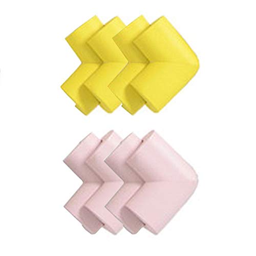 Baby Safety Table Desk Corner Edge Cushions Guard Protector (4 Pcs Have Tape) (Pink)