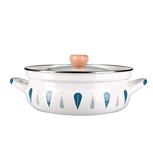qt Emaille Suppentopf, emaillierter Topf mit Deckel, schmutzabweisend, für alle Kochfelder einschließlich elektrischer Halogen-Aufläufe Suppen