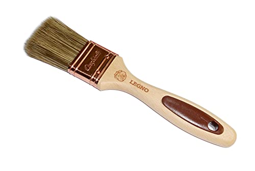 Cinghiale 648 Pennellessa 30mm per Impregnanti Legno Pennello Antigoccia Manico in Legno Antiscivolo per Hobby o Fai da te