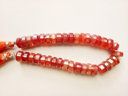 Cornaline perlée à facettes 11mm pour création joaillerie haut de gamme - 6